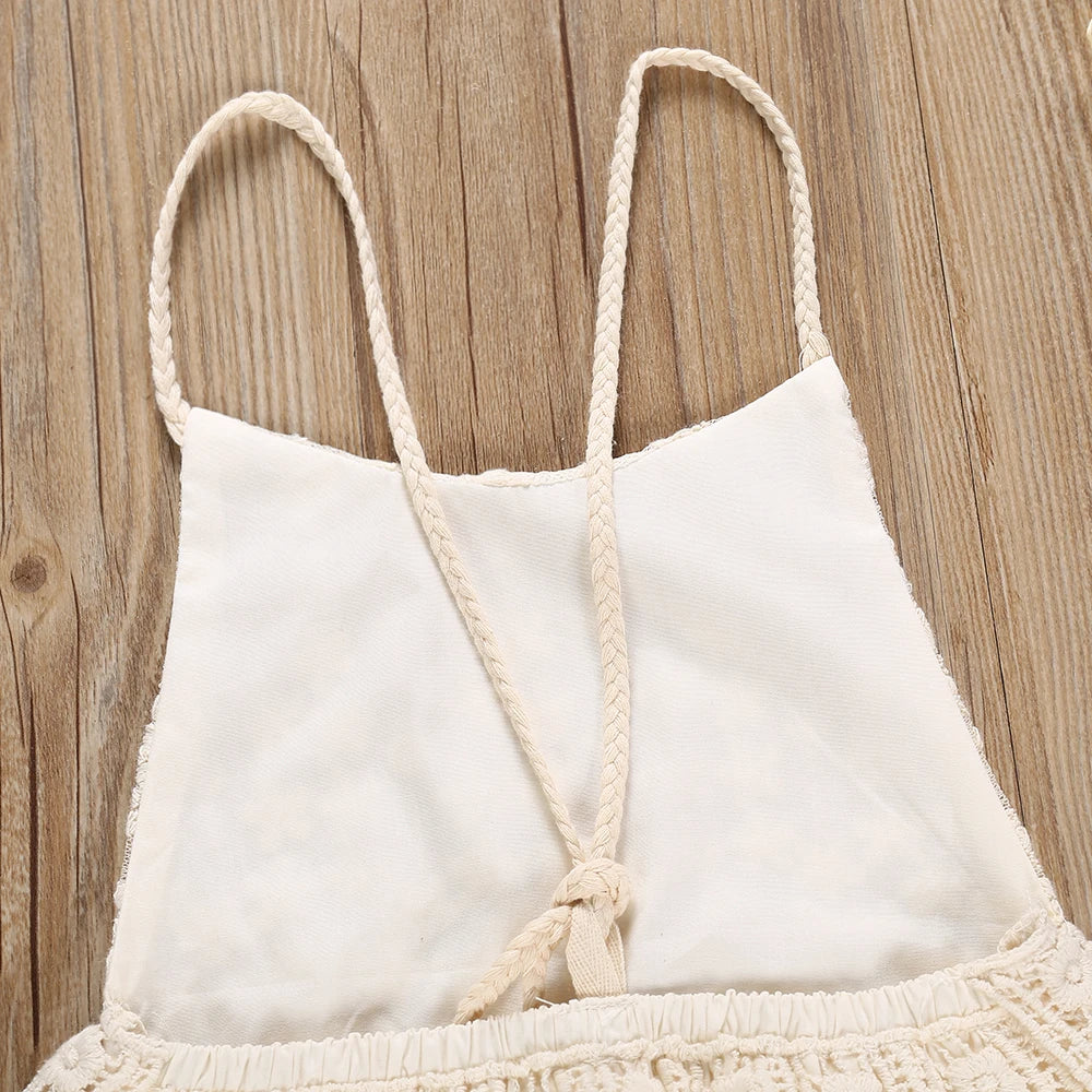 138-Combinaison Ruffle en Dentelle pour Bébé Fille - Élégance et Confort d'Été