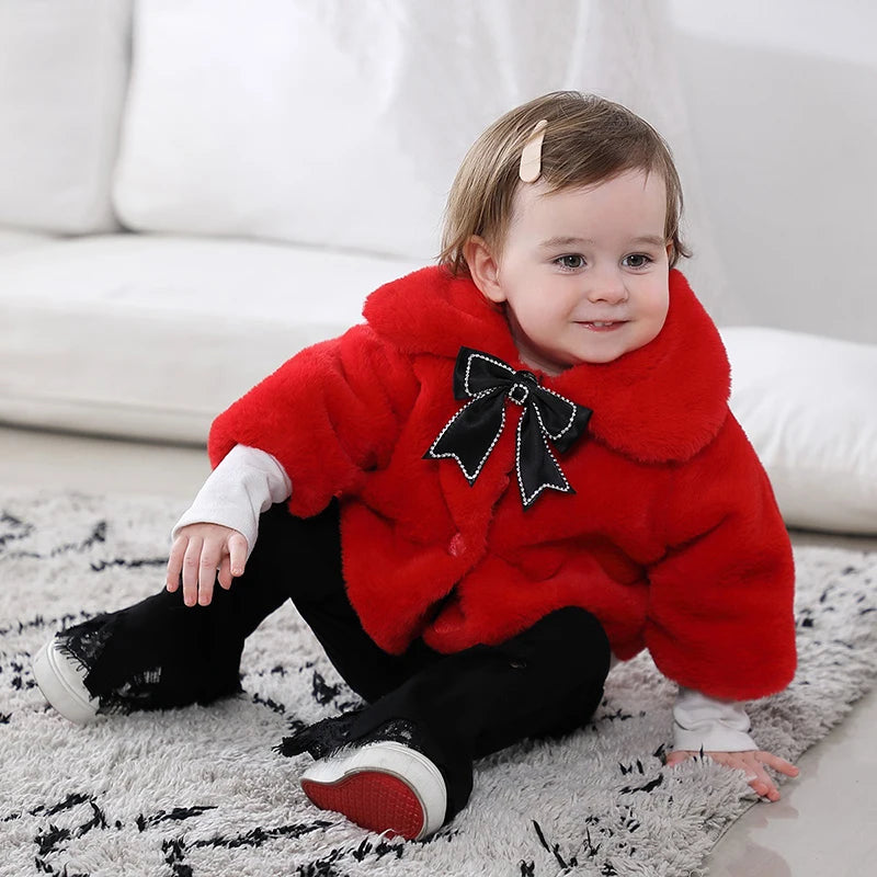 135-Veste d'Hiver en Fourrure pour Filles - Élégance et Confort