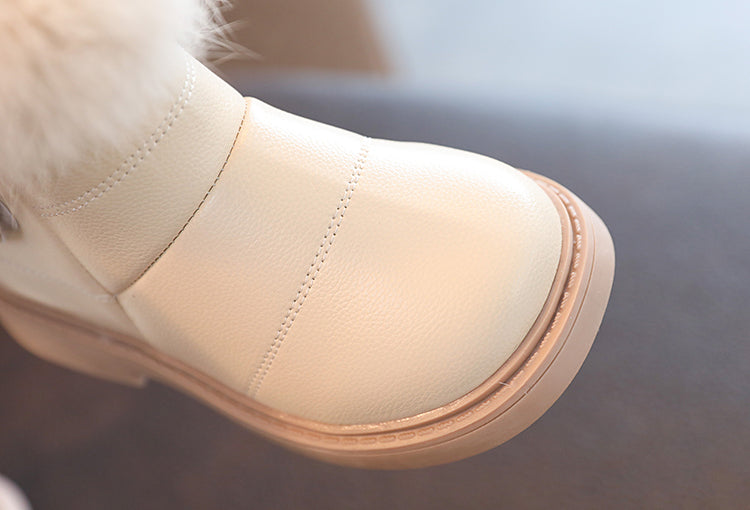 132C-Bottines Casual en Polyester pour Enfants – Élégance et Confort d'Hiver