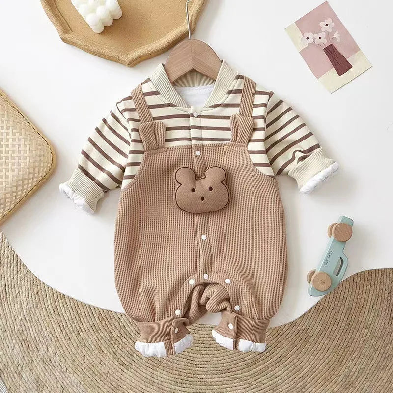 083-Rompers Strié MILANCEL pour Bébé - Confort et Élégance pour les Petits Explorateurs