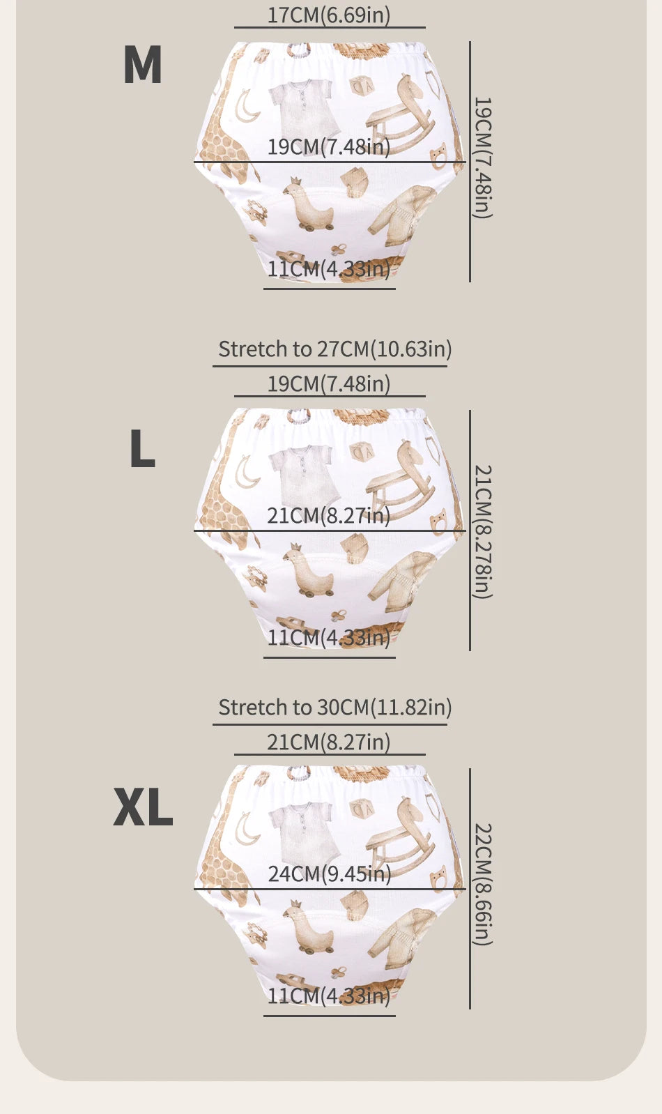 287-Happyflute 2 Pièces / Set de Couches Lavables pour Bébé en Polyester