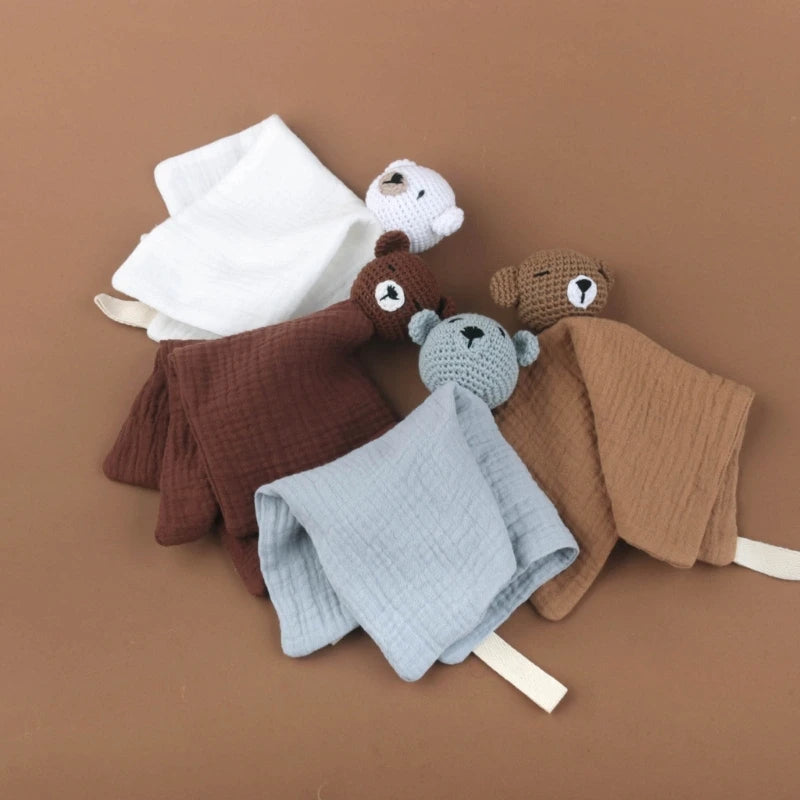 387- Bavoir Apaisant Respirant pour Garçon et Fille - Serviette de Bave pour Bébé avec Design Croche Bébé