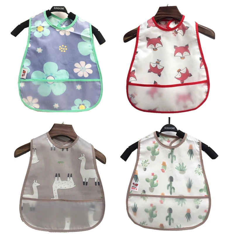 371-Bavoir Étanche avec Motif Cartoon – Protection Adorable pour Bébé