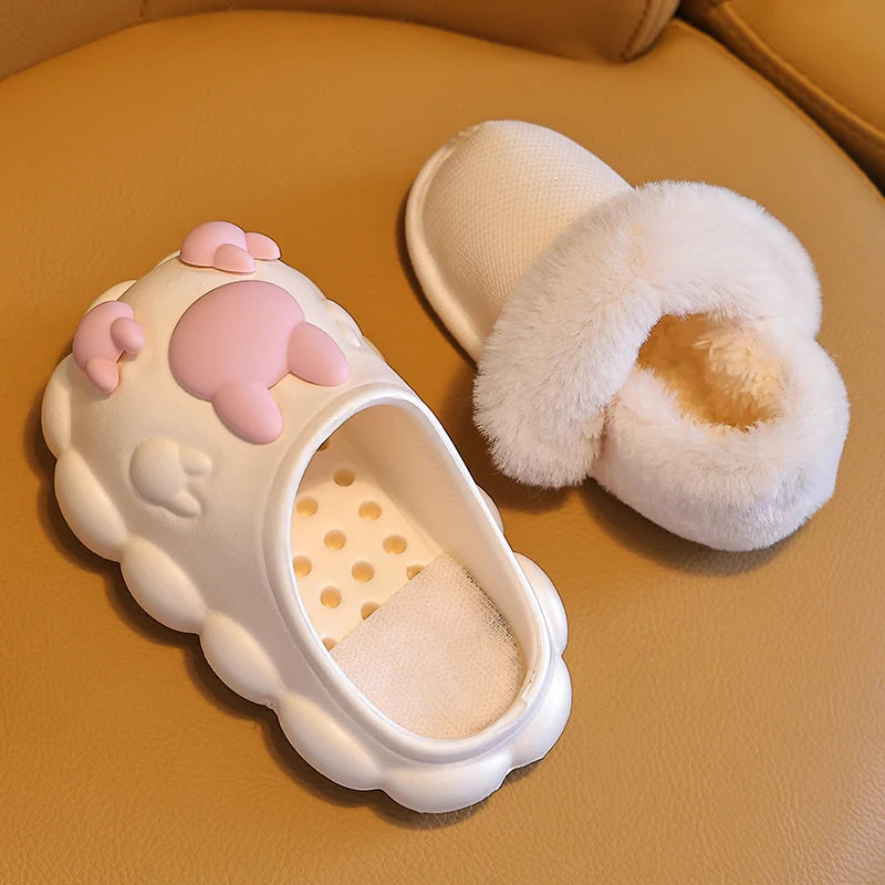 263-Chaussons en Peluche pour Enfants - Confort et Chaleur pour l'Hiver