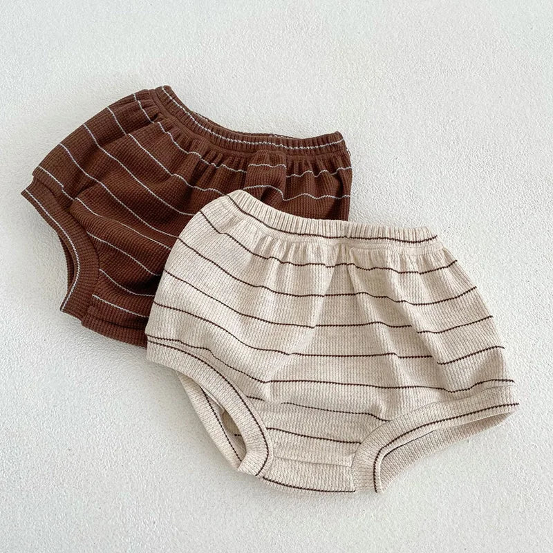105-Ensemble Estival Bébé - T-shirt Rayé et Bloomer - 2 Pièces Unisexe