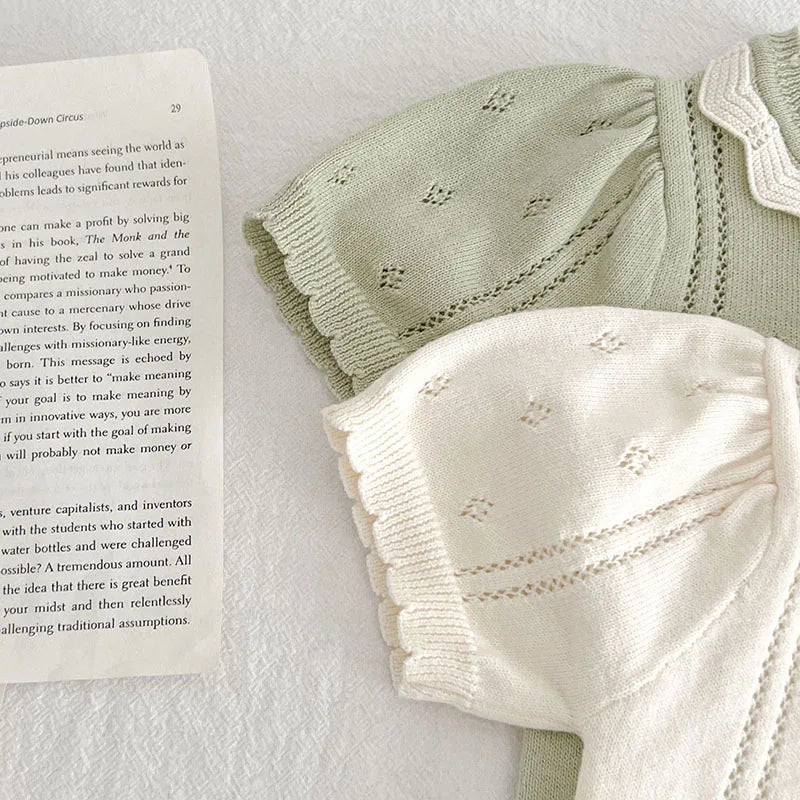 106-Ensemble Été Bébé - T-shirt Tricoté et Short - 2 Pièces Unisexe