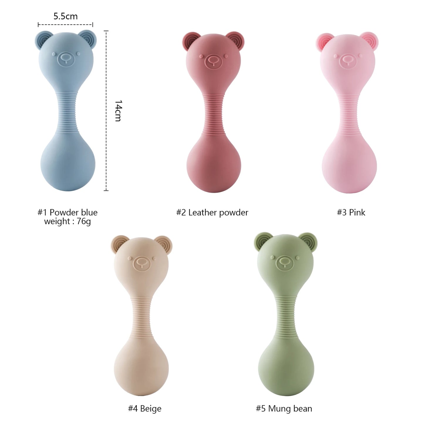 359-Hochets en Silicone pour Bébé – Maracas Ourson