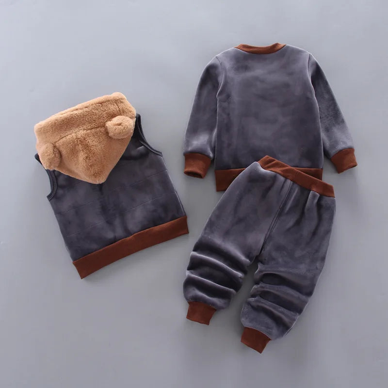 130-Ensemble d'Hiver pour Bébé - Vêtements à Capuche Cartoon