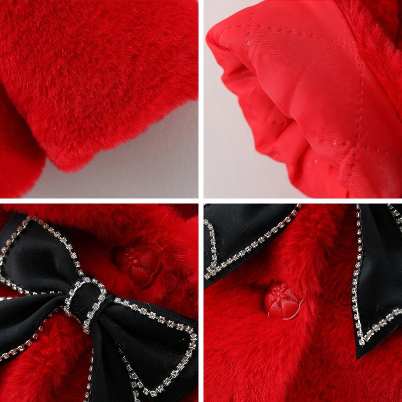 135-Veste d'Hiver en Fourrure pour Filles - Élégance et Confort