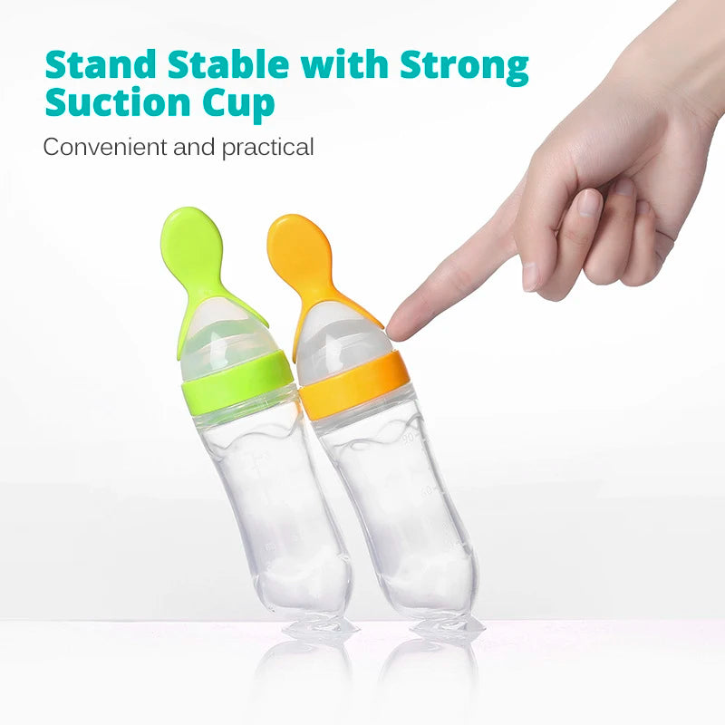 341-Biberon Cuillère en Silicone pour Bébé – Pratique et Sûr pour les Compléments Alimentaires