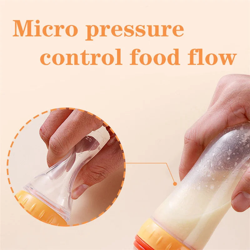 341-Biberon Cuillère en Silicone pour Bébé – Pratique et Sûr pour les Compléments Alimentaires