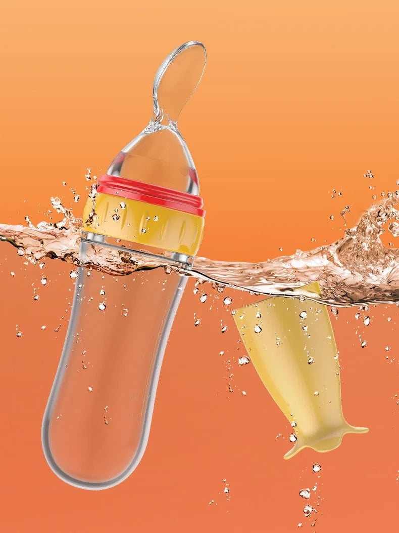 341-Biberon Cuillère en Silicone pour Bébé – Pratique et Sûr pour les Compléments Alimentaires