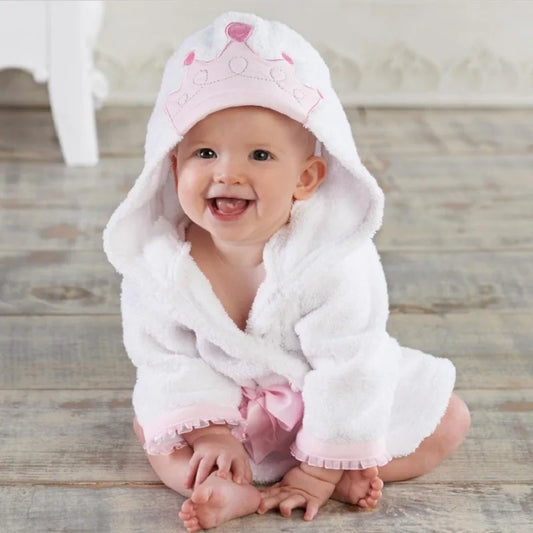 466D-Serviette de Bain en Forme de Couronne pour Enfant – L'Élégance au Moment du Bain !