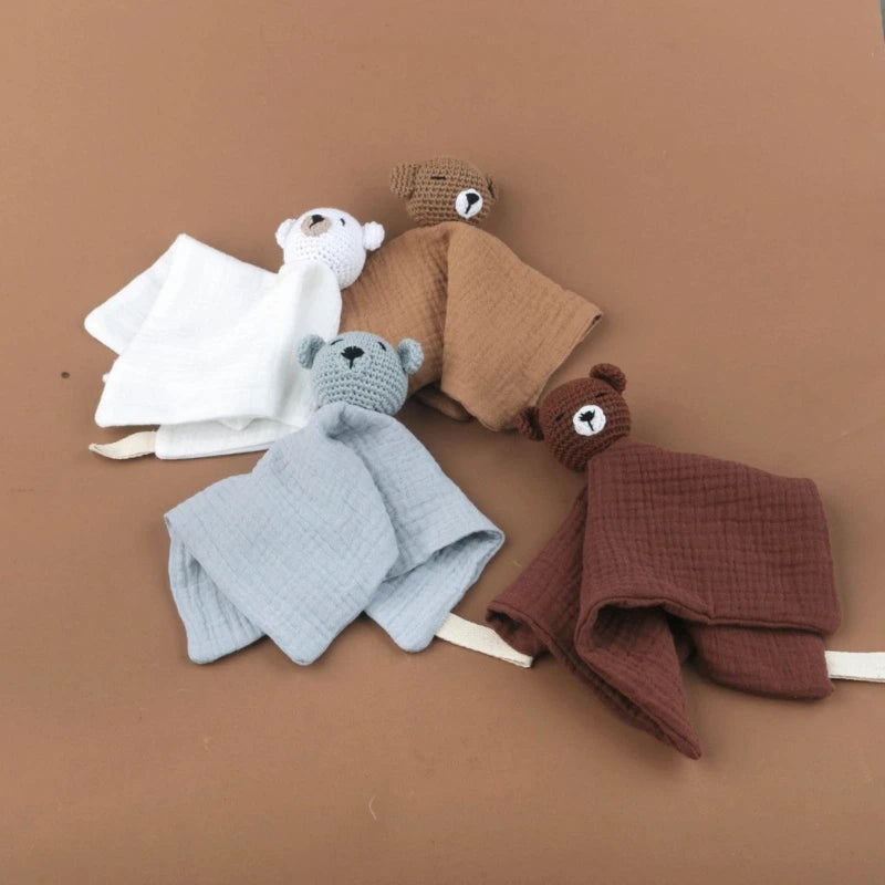 387- Bavoir Apaisant Respirant pour Garçon et Fille - Serviette de Bave pour Bébé avec Design Croche Bébé