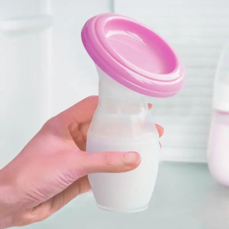 972-Tire-Lait en Silicone Portable – Réservoir de Lait Maternel avec Capuchon Anti-Poussière