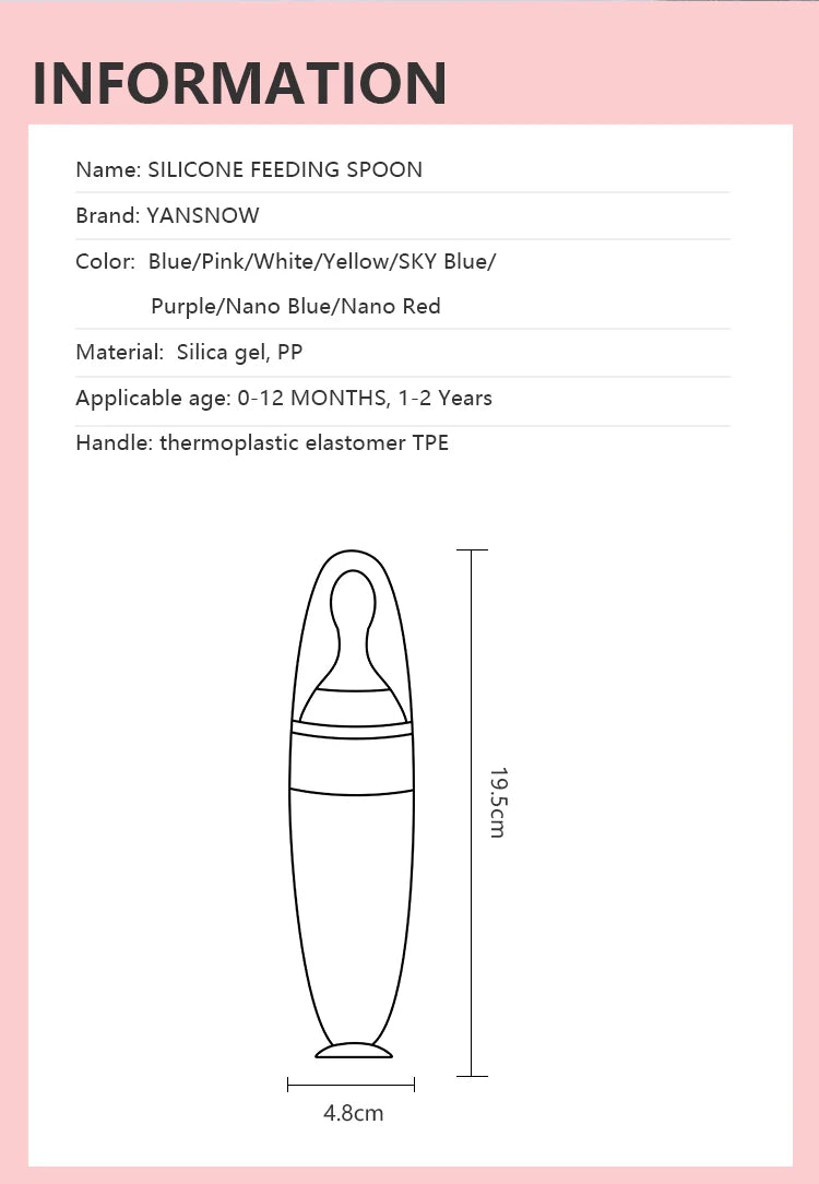 336-Biberon Cuillère en Silicone pour Bébé - Facilité d'Alimentation avec Squeeze Bottle