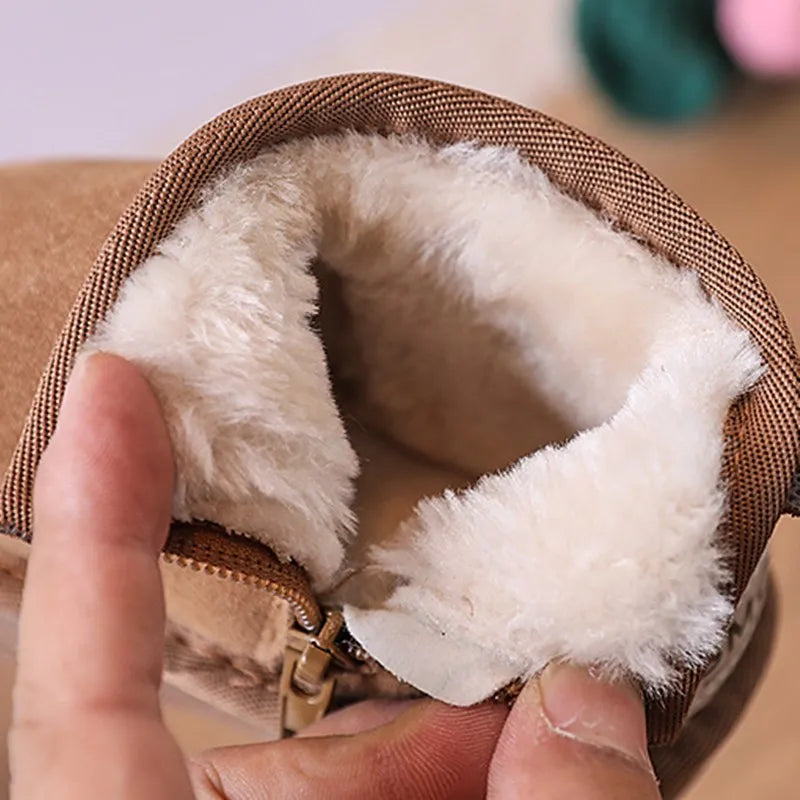 129D-Bottes d'Hiver en Cuir pour Bébés - Confort et Style pour les Petits Explorateurs