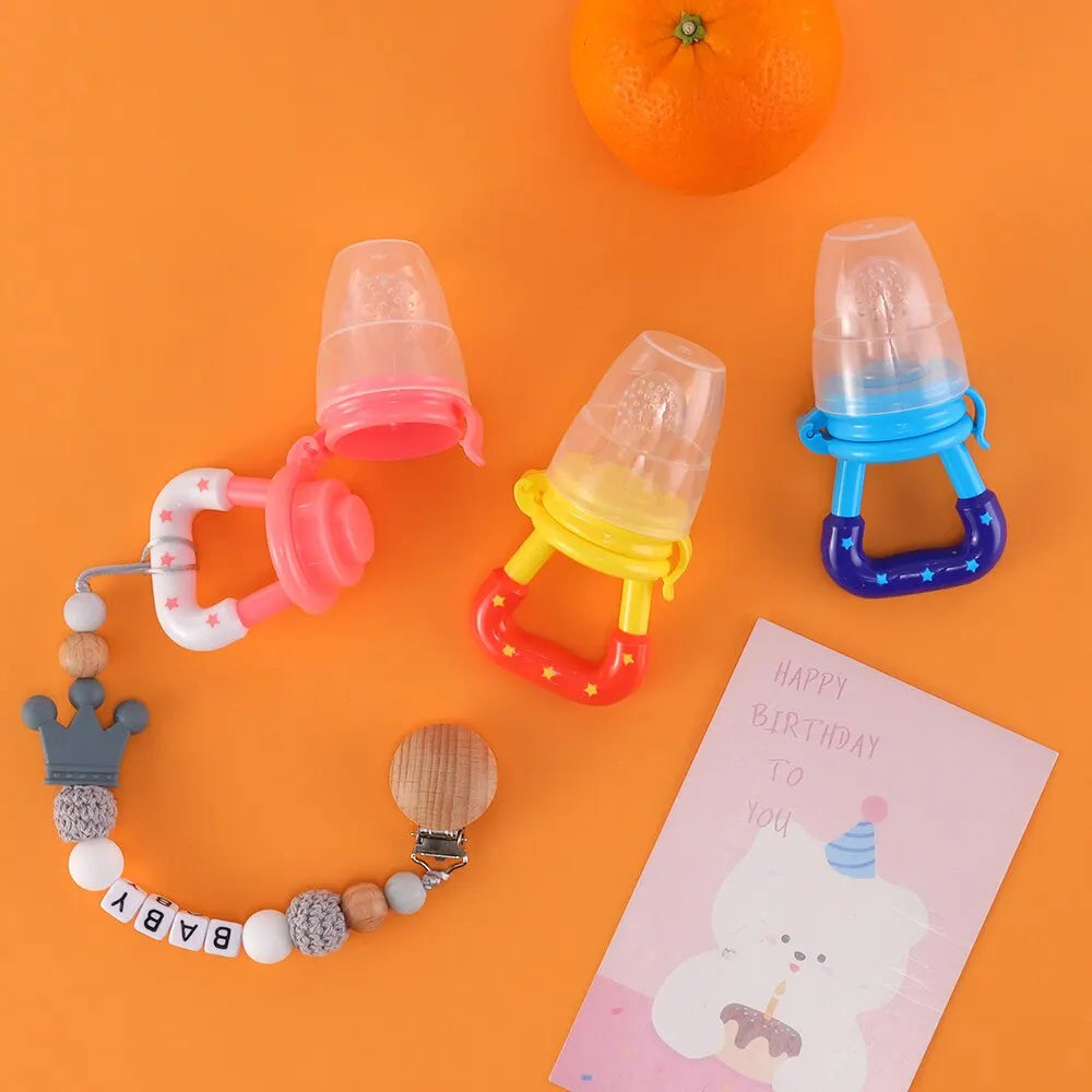 345-Set de 3 Dentitions en Silicone pour Bébés - Fruits et Légumes