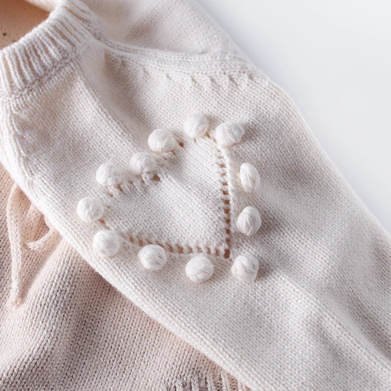 107Q-Jumpsuit en Tricot pour Bébé Fille - Cœur Aimant