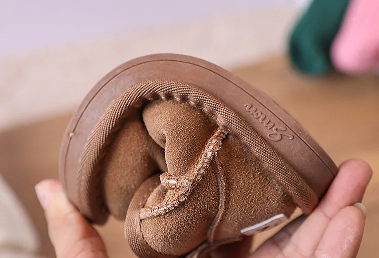 129D-Bottes d'Hiver en Cuir pour Bébés - Confort et Style pour les Petits Explorateurs