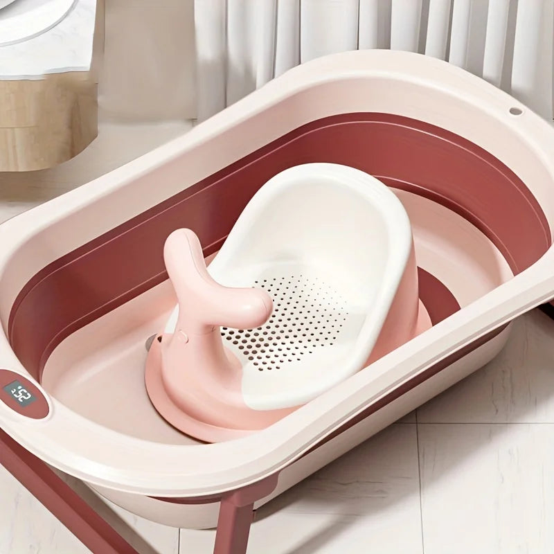 484B-Baignoire Pliante en Silicone pour Bébé – Système de Détection de Température en Temps Réel