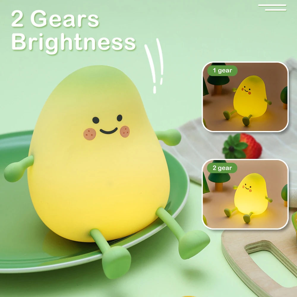 582-Lampe de Nuit LED en Forme de Poire – Un Éclat de Couleur pour les Enfants !