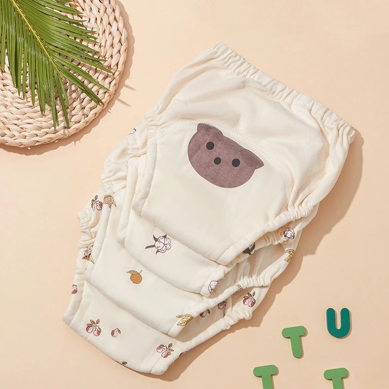 284-Couches réutilisables en coton imperméables à 6 couches – alliant confort et praticité pour bébé