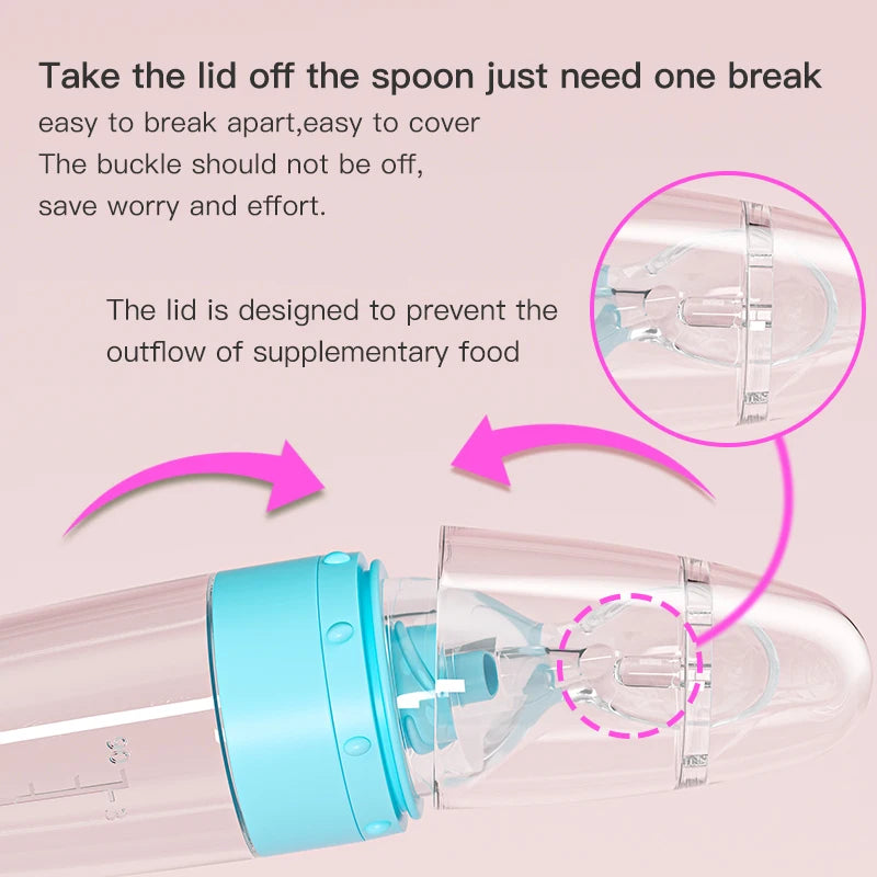 336-Biberon Cuillère en Silicone pour Bébé - Facilité d'Alimentation avec Squeeze Bottle