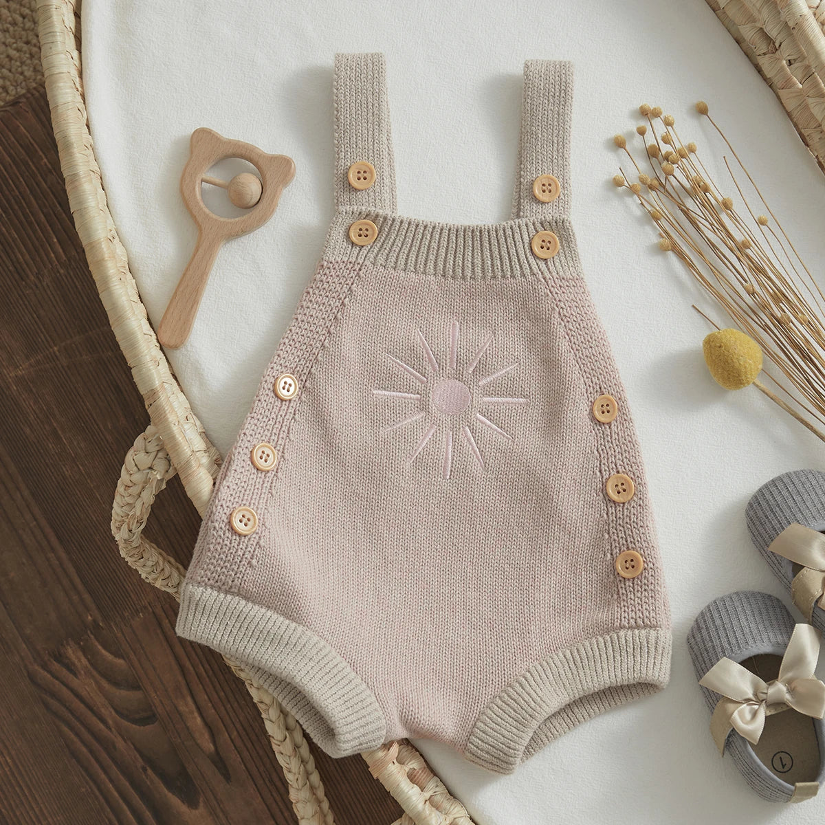 107J-Romper en Tricot "Rayon de Soleil" pour Bébé