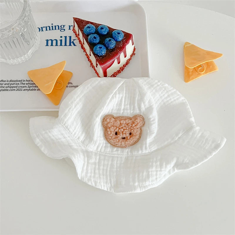 121G-Romper d'Été pour Bébé avec Chapeau – Imprimé Cerise et Ourson