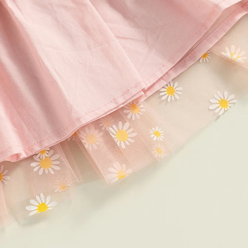 113A-Robe d'Été à Tulle pour Filles (7 mois à 6 ans)