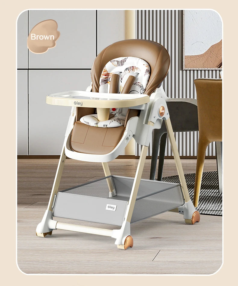 854-Chaise Haute Pliable pour Bébé – Confort et Praticité