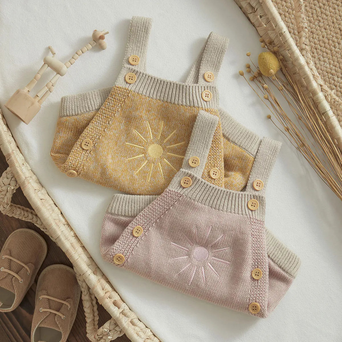 107J-Romper en Tricot "Rayon de Soleil" pour Bébé