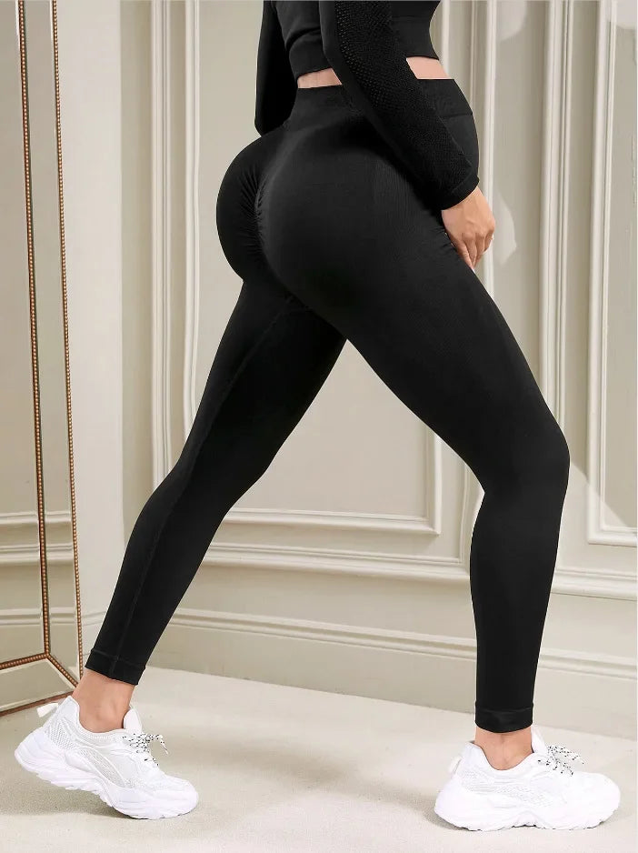 930-Legging Maternité Taille Haute Élastique – Support Ventre et Sculptant