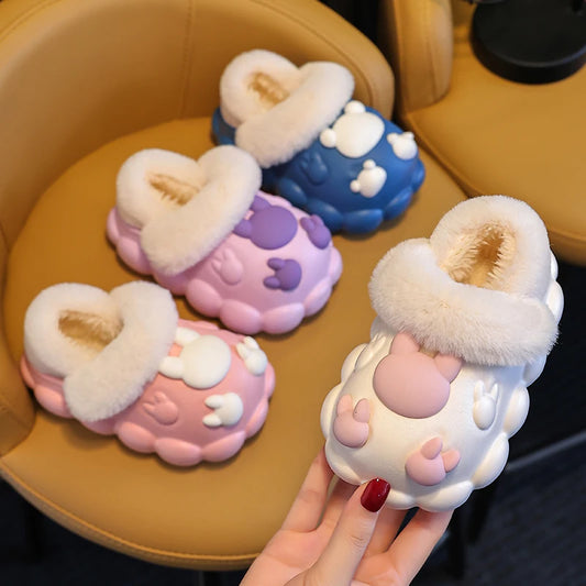 263-Chaussons en Peluche pour Enfants - Confort et Chaleur pour l'Hiver