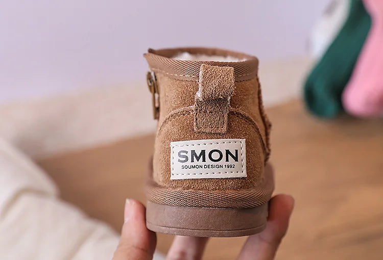 129D-Bottes d'Hiver en Cuir pour Bébés - Confort et Style pour les Petits Explorateurs