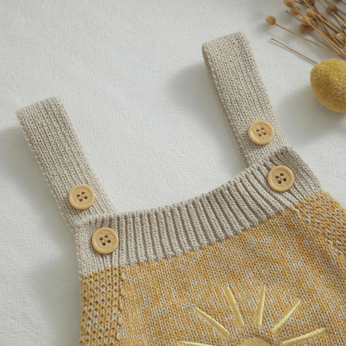 107J-Romper en Tricot "Rayon de Soleil" pour Bébé