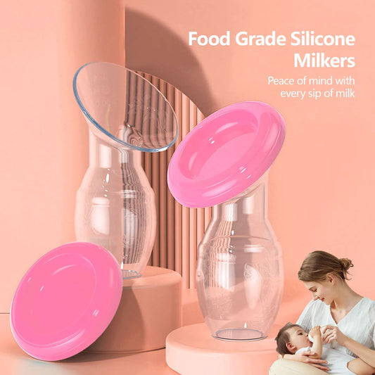 972-Tire-Lait en Silicone Portable – Réservoir de Lait Maternel avec Capuchon Anti-Poussière