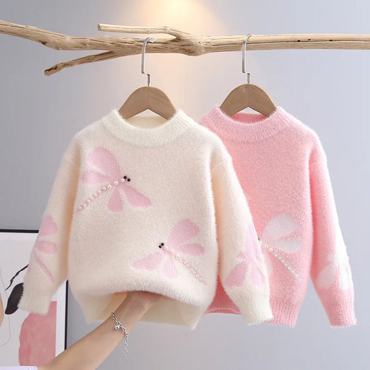 132- Pull Enfant Automne-Hiver 2025 - Motif Libellule