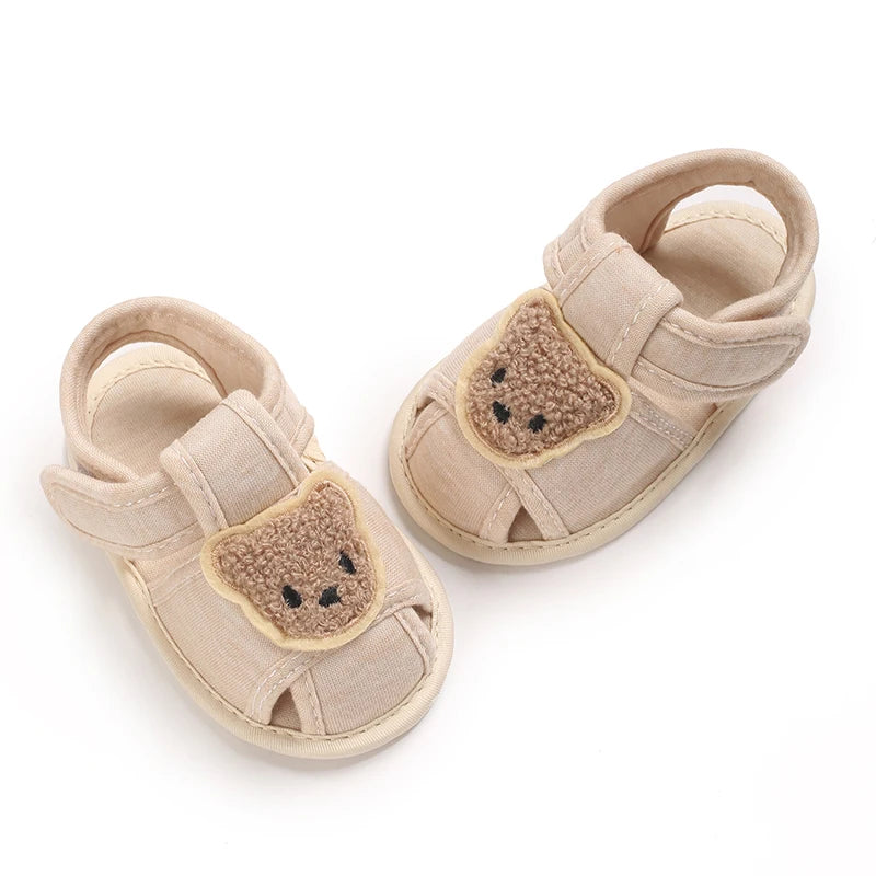 046-Sandales Bébé "Cute Bear" – Élégance et Confort pour les Premiers Pas