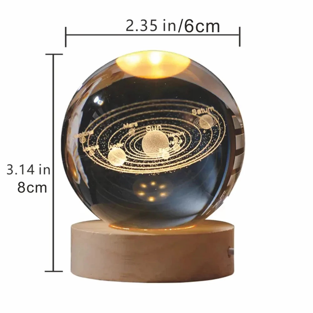 578-Lampe de Nuit LED Galaxy Crystal Ball – Éclairez Votre Univers !