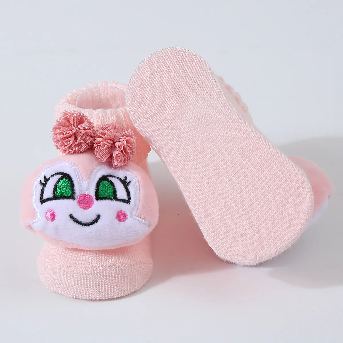 116-Chaussettes Bébé Douces avec Poupée Cartoon – Premiers Pas et Confort