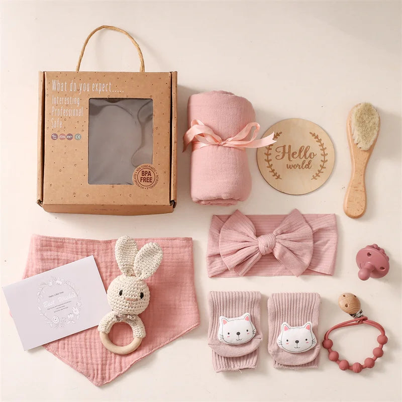 1003-Ensemble de Serviettes Bébé et Accessoires de Photographie - Cadeaux Souvenirs pour les Nouveaux-Nés