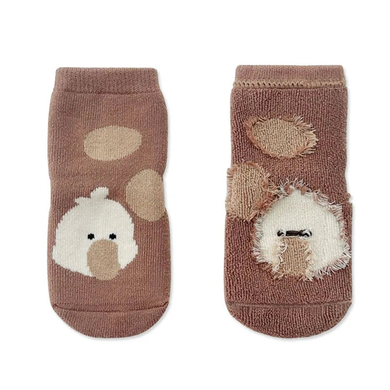 267B- Chaussettes d'Hiver pour Bébé - Lot de 5 Paires Antidérapantes