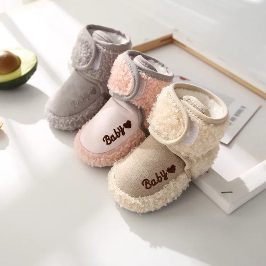 098D-Bottes de Neige Douillettes pour Bébé – Chaussons Antidérapants