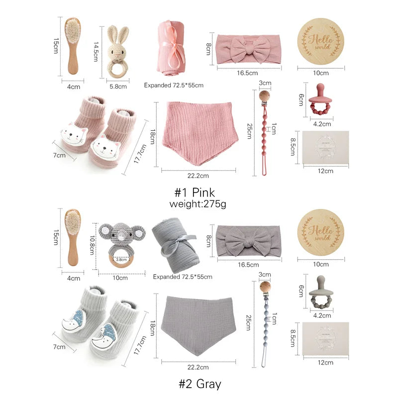 1003-Ensemble de Serviettes Bébé et Accessoires de Photographie - Cadeaux Souvenirs pour les Nouveaux-Nés