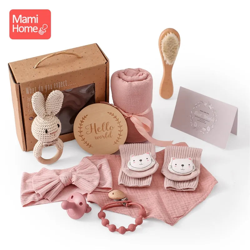 1003-Ensemble de Serviettes Bébé et Accessoires de Photographie - Cadeaux Souvenirs pour les Nouveaux-Nés