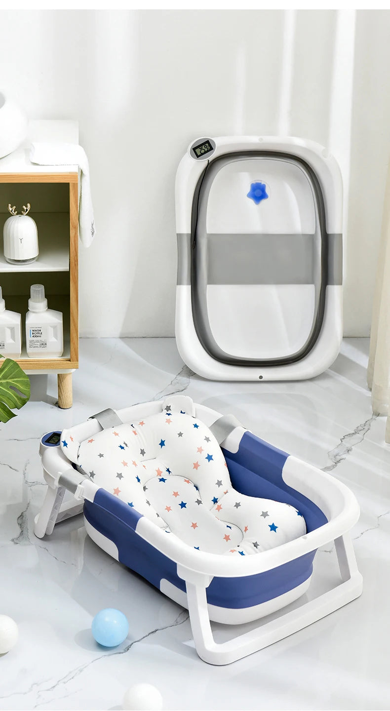 484B-Baignoire Pliante en Silicone pour Bébé – Système de Détection de Température en Temps Réel