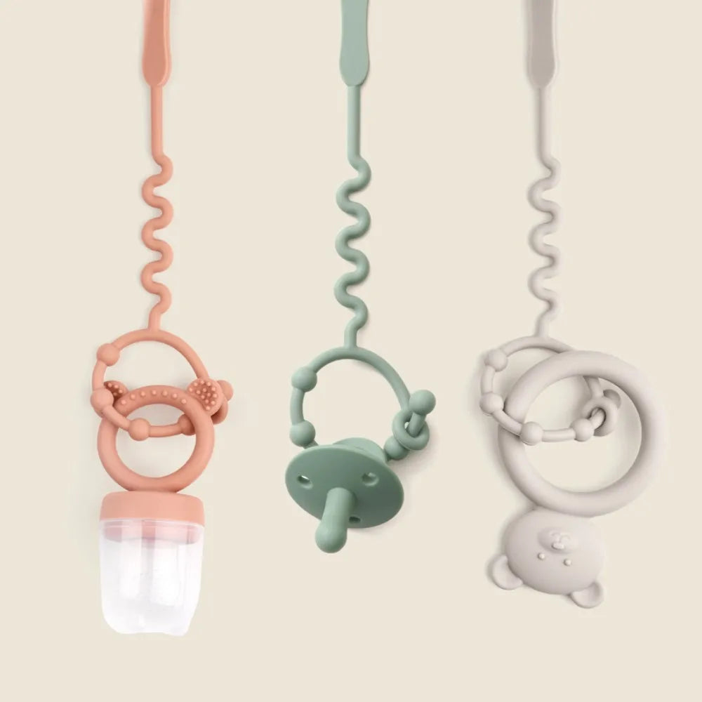 350-Attache-Sucette et Jouet de Dentition en Silicone - Chaîne Réglable