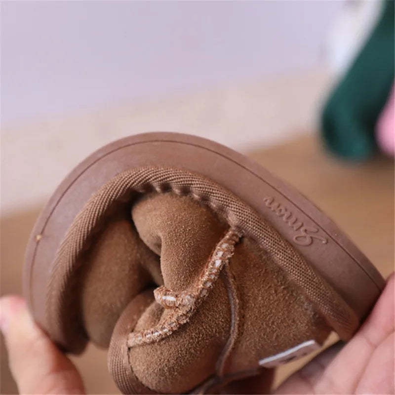 129D-Bottes d'Hiver en Cuir pour Bébés - Confort et Style pour les Petits Explorateurs